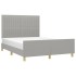 Cama sin colchón tela gris claro 140x190