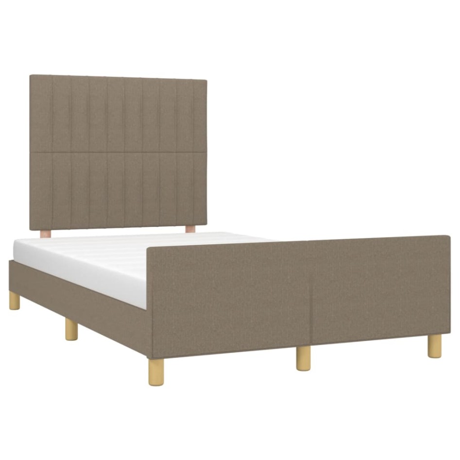 Estructura de cama sin colchón tela gris taupe 120x200