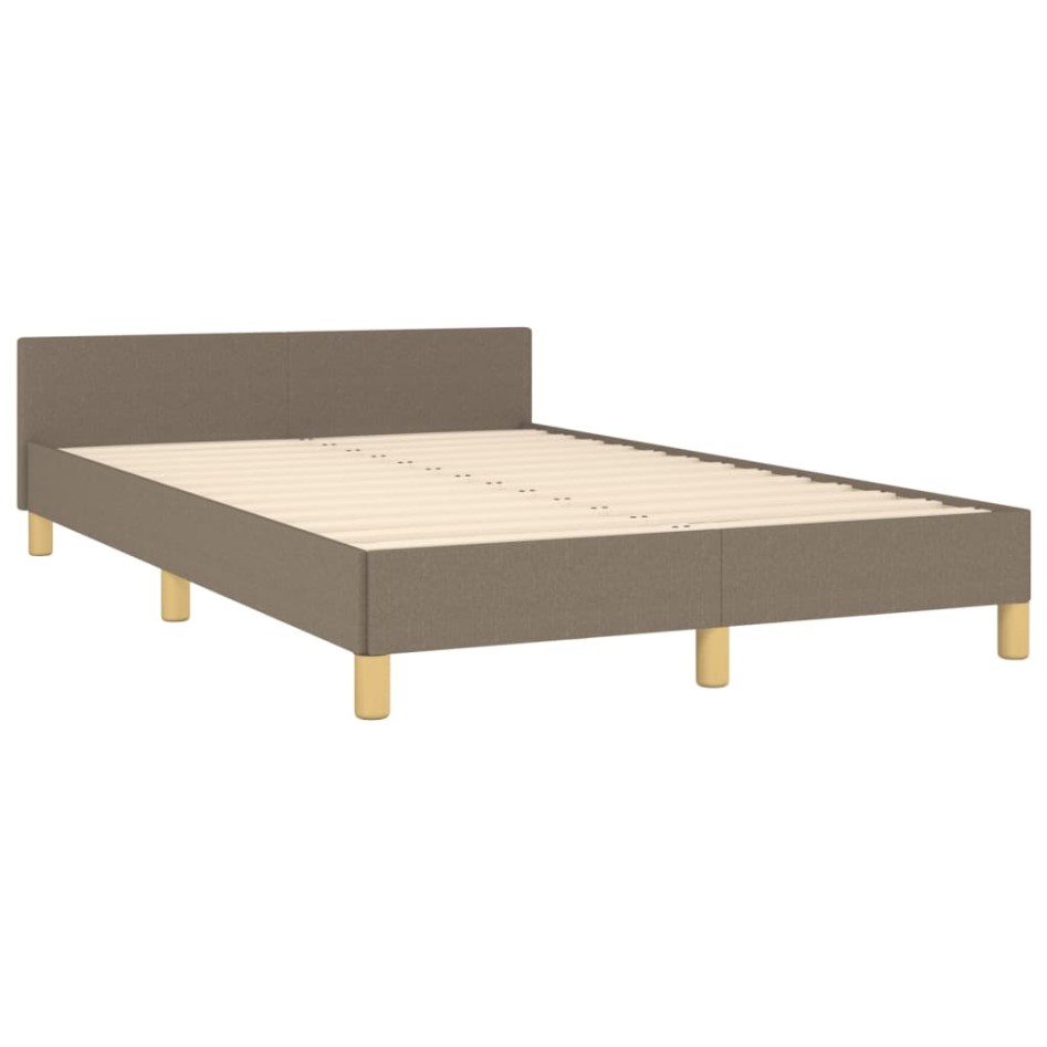 Estructura de cama sin colchón tela gris taupe 120x200