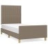 Estructura de cama sin colchón tela gris taupe 90x190