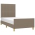 Estructura de cama sin colchón tela gris taupe 90x190