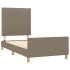 Estructura de cama sin colchón tela gris taupe 90x190