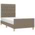 Estructura de cama sin colchón tela gris taupe 90x190