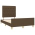 Estructura de cama sin colchón tela marrón oscuro 120x200