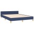 Cama sin colchón tela azul 140x190