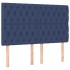 Cama sin colchón tela azul 140x190