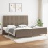Cama sin colchón tela gris taupe 200x200