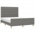 Cama sin colchón tela gris oscuro 140x190