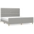 Cama sin colchón tela gris claro 180x200