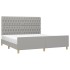 Cama sin colchón tela gris claro 180x200