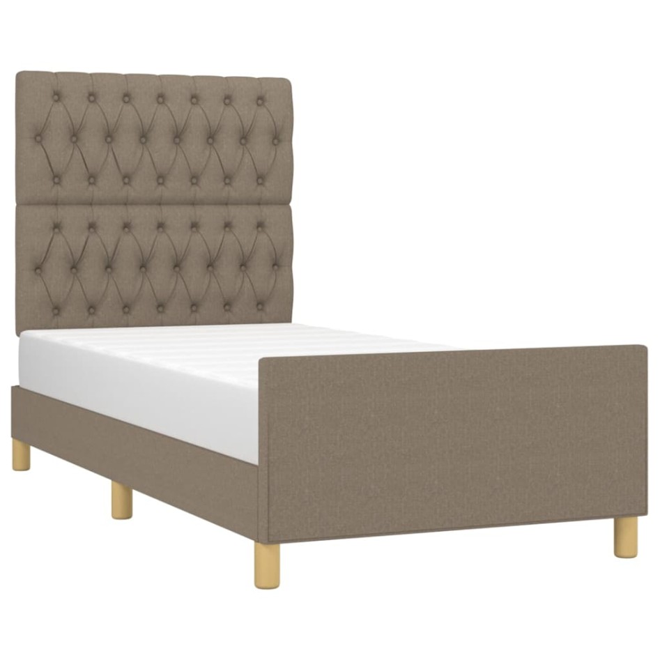 Estructura de cama sin colchón tela taupe 90x200