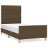 Estructura de cama sin colchón tela marrón oscuro 100x200