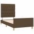 Estructura de cama sin colchón tela marrón oscuro 100x200