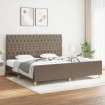 Estructura de cama con cabecero de tela gris taupe 200x200 cm