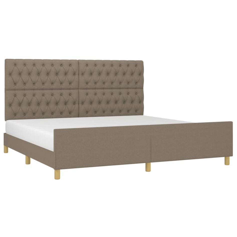 Estructura de cama con cabecero de tela gris taupe 200x200