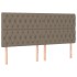 Estructura de cama con cabecero de tela gris taupe 200x200
