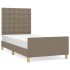 Estructura de cama con cabecero de tela gris taupe 80x200