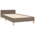 Estructura de cama con cabecero de tela gris taupe 80x200