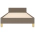 Estructura de cama con cabecero de tela gris taupe 80x200