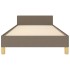 Estructura de cama sin colchón tela gris taupe 100x200