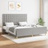 Cama sin colchón tela gris claro 160x200