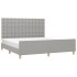 Cama sin colchón tela gris claro 160x200