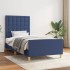 Estructura de cama sin colchón tela azul 100x200