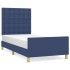 Estructura de cama sin colchón tela azul 100x200