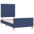 Estructura de cama sin colchón tela azul 100x200