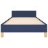 Estructura de cama sin colchón tela azul 100x200
