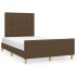 Estructura de cama sin colchón tela marrón oscuro 120x200