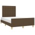 Estructura de cama sin colchón tela marrón oscuro 120x200