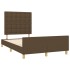 Estructura de cama sin colchón tela marrón oscuro 120x200