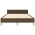Estructura de cama sin colchón tela marrón oscuro 120x200