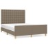 Cama sin colchón tela gris taupe 140x190