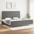 Cama sin colchón tela gris oscuro 200x200