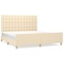 Cama sin colchón tela color crema 160x200