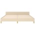 Cama sin colchón tela color crema 160x200