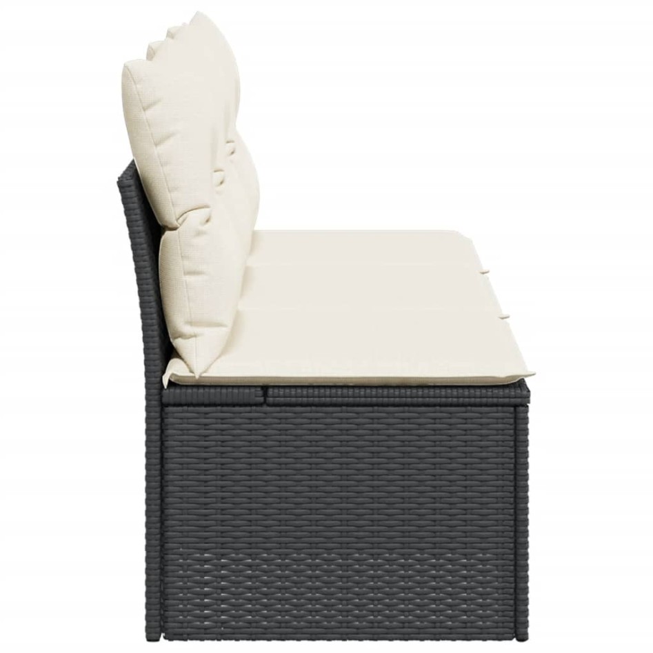 Sofá de jardín de 3 plazas con cojines de ratan PE en