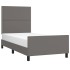 Estructura de cama sin colchón cuero sintético gris 90x190