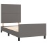Estructura de cama sin colchón cuero sintético gris 90x190