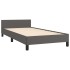 Estructura de cama sin colchón cuero sintético gris 90x190