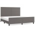 Estructura de cama con cabecero cuero sintético gris