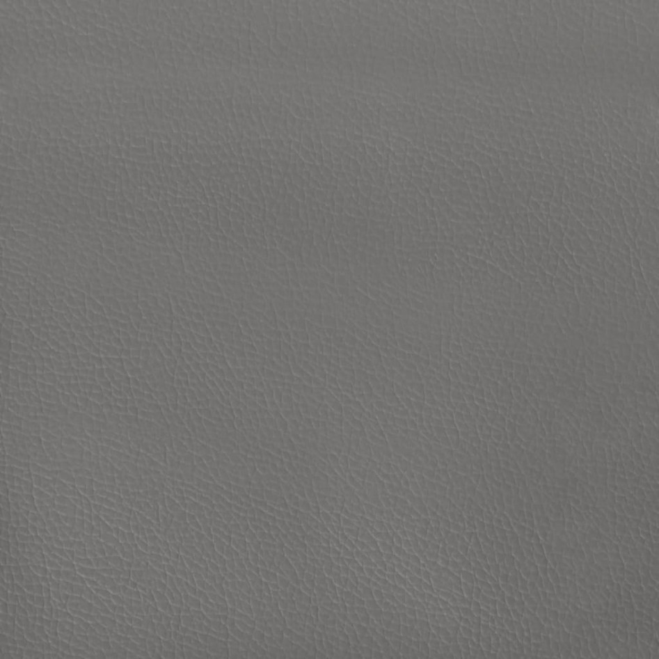 Estructura de cama con cabecero cuero sintético gris