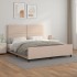 Estructura de cama cabecero cuero sintético capuchino