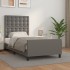 Estructura de cama sin colchón cuero sintético gris 80x200