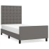 Estructura de cama sin colchón cuero sintético gris 80x200