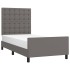 Estructura de cama sin colchón cuero sintético gris 80x200