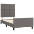Estructura de cama sin colchón cuero sintético gris 80x200