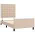 Estructura cama sin colchón cuero sintético capuchino 90x190